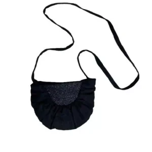 Sac Lune en lin et paillettes noir