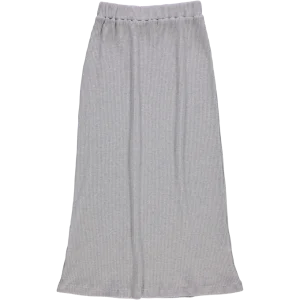 Jupe Longue Cosmos Côtelé Gris Clair Chiné