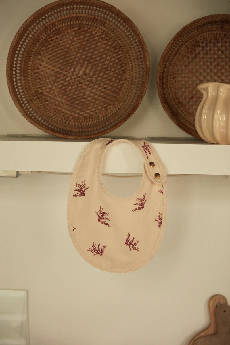 Bavoir Bébé Bruyère bois de rose