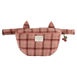 Sac banane à oreilles carreau blush