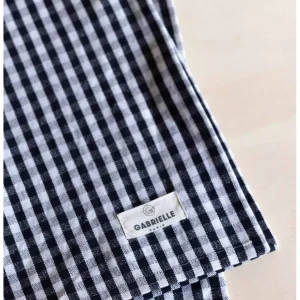 Torchon en coton Vichy Noir