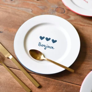 Assiettes Coeurs Bleus