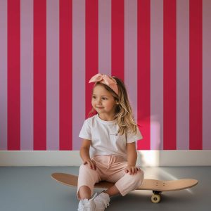 Papier peint rayures Raisin – Rose & Violet