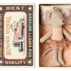 Souris petite soeur princesse dans sa boîte d&rsquo;allumettes