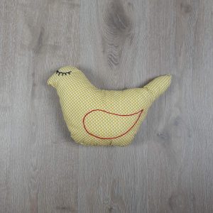 Coussin forme oiseau jaune PM