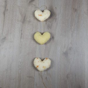 Guirlande de cœurs en coton, tons jaunes