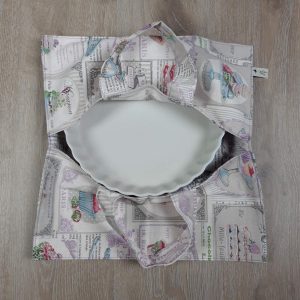 Sac à tarte en coton, motifs salon de thé