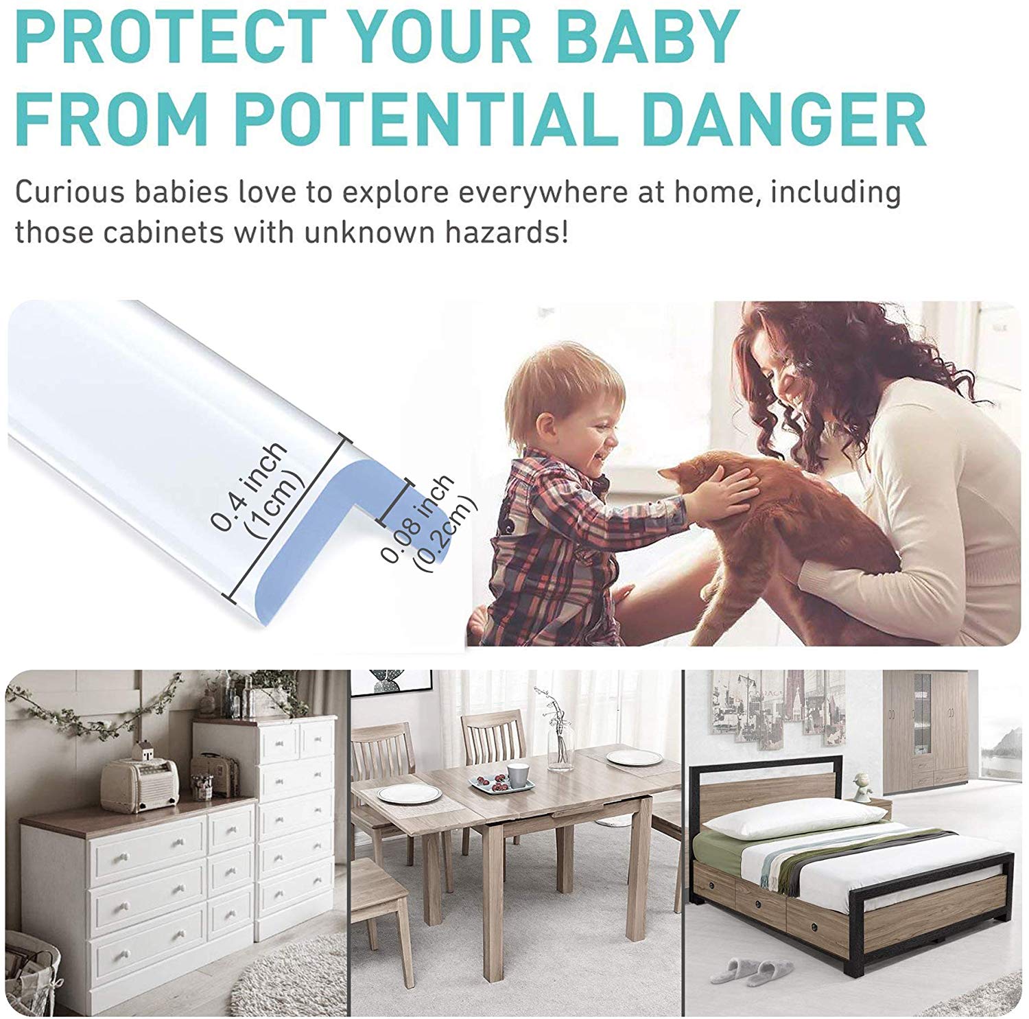 Protection bords de table ou meuble Bébé. Bande 6m Plus Large, Plus Epais. Sécurité pour votre Bébé ! – Image 3