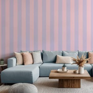 Papier peint rayures Bubble Gum – Rose & Mauve