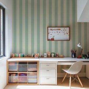 Papier peint rayures Pomme – Vert Clair