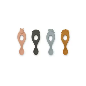 Cuillères en silicone Safari – pack de 4 – Multi Mix