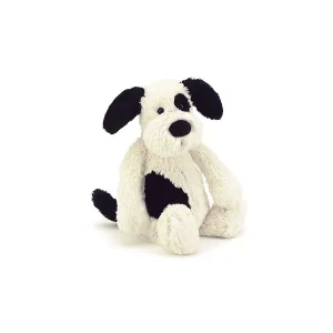 Peluche Chien Bashful noir et blanc Small