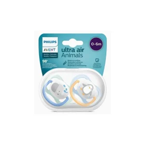 AVENT 2 SUCETTES 0-6M BOY ANIMALS SCF80/05