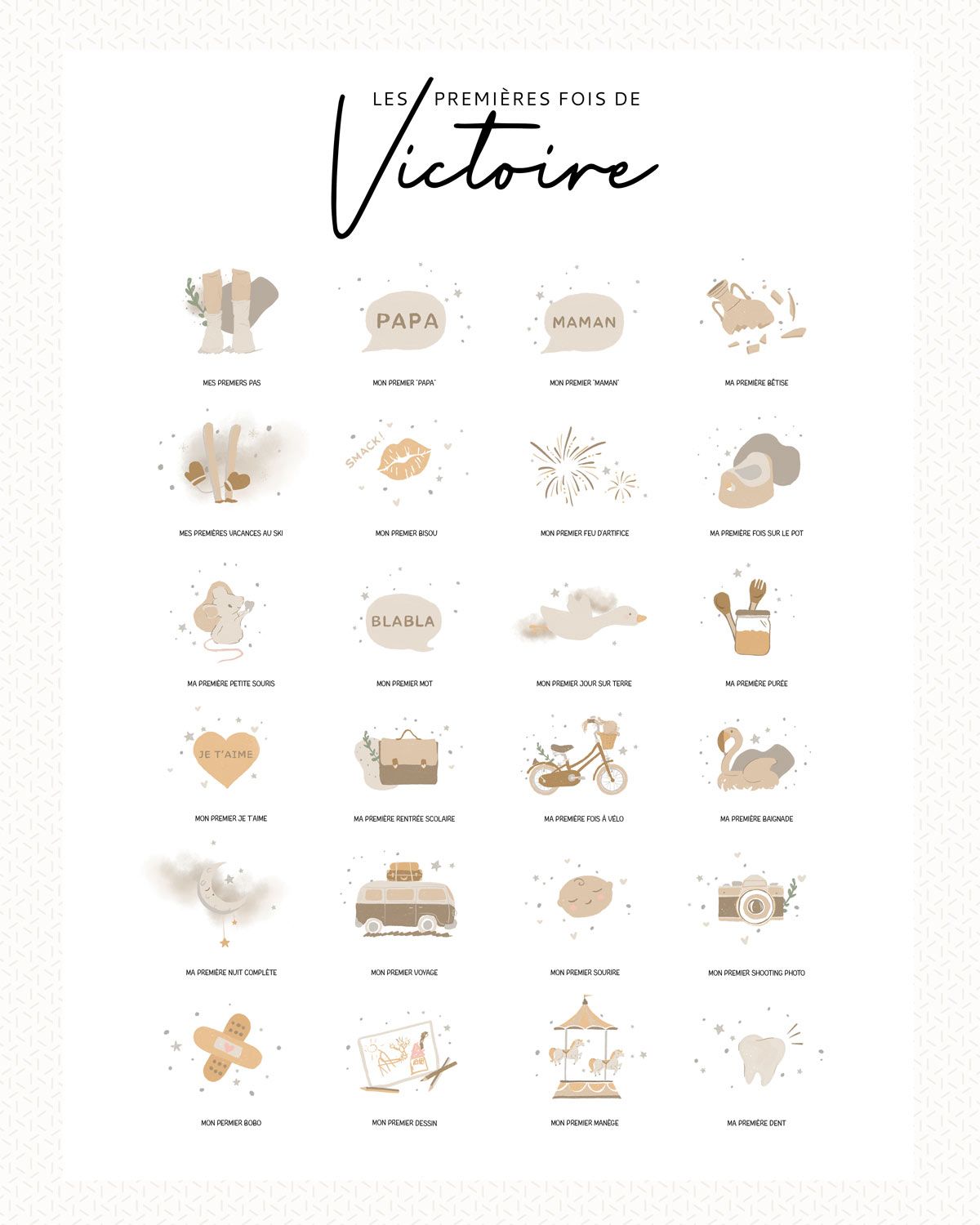 Affiche bébé Mes premières fois personnalisable – Image 3