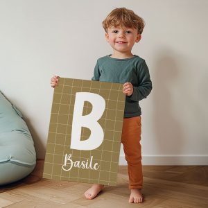 Affiche personnalisée petits carreaux pour enfant