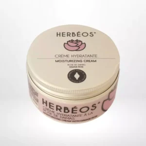 herbeos | creme hydratante corps et mains et pieds a la rose de damas 100 ml