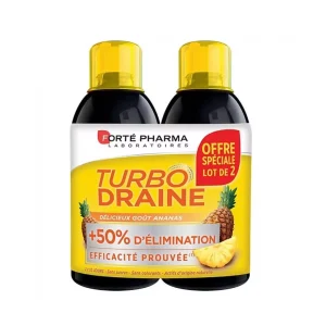 forte pharma lot 2 turbodraine ananas 500 ml -50%