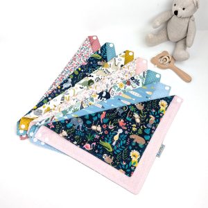 Bavoir Bandana Bébé Réversible et Personnalisable > 7 Motifs <