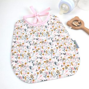 Bavoir Bébé Lange Personnalisable > Floral <