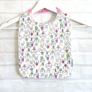 Bavoir Elastique Eponge Lapin Rose