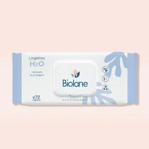 Biolane Lingettes Nettoyantes H2O à l&rsquo;Eau pour Bébé 72 lingettes