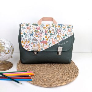 Cartable Maternelle Personnalisé > Jungle Kaki | Fermoir <