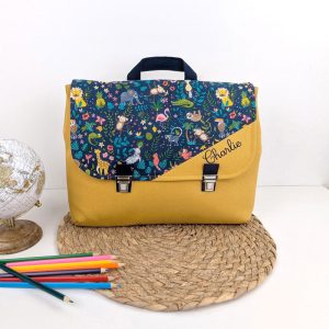 Cartable Maternelle Personnalisé > Jungle Jaune | Fermoir <