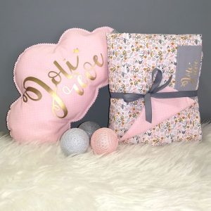 Couverture et Coussin Nuage Floral