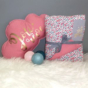 Couverture et Coussin Nuage Mini Fleurs