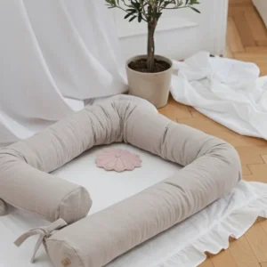 Tour de lit bébé sécurisé en lin – confort exceptionnel et protection optimale
