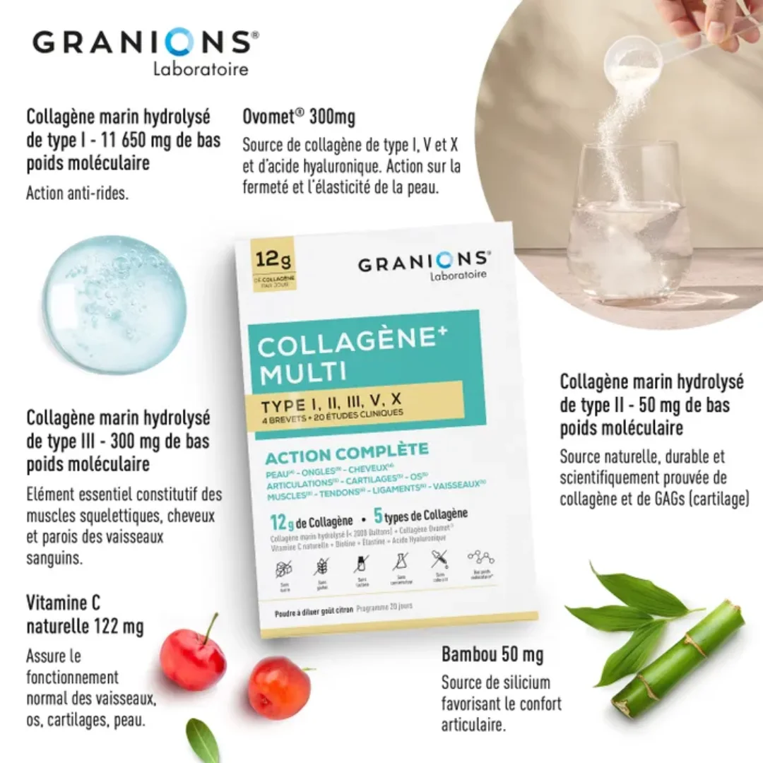 Granions Collagène+ Multi type I, II, III, V, X – Poudre 260 G – Image 2