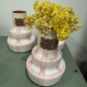 Mini Vase Etages Damier Mauve