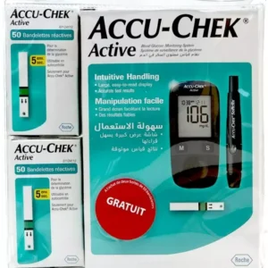 accu-chek coffret active 110 bandelette +autopiqueur +kit offert
