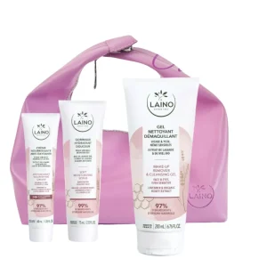 LAINO TROUSSE GEL NETTOYANT DÉMAQUILLANT + GOMMAGE HYDRATANT + CRÈME NOURRISSANTE