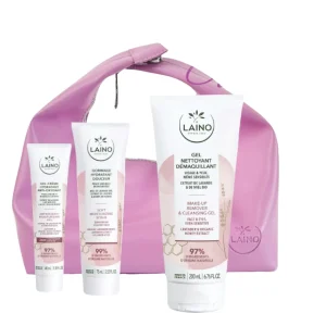 LAINO TROUSSE GEL NETTOYANT DÉMAQUILLANT + GOMMAGE HYDRATANT + GEL CRÈME HYDRATANT