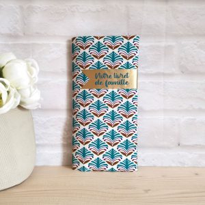 Protège Livret de Famille Feuille Bleu