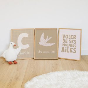Lot de 3 affiches pour enfant petits carreaux & inspiration