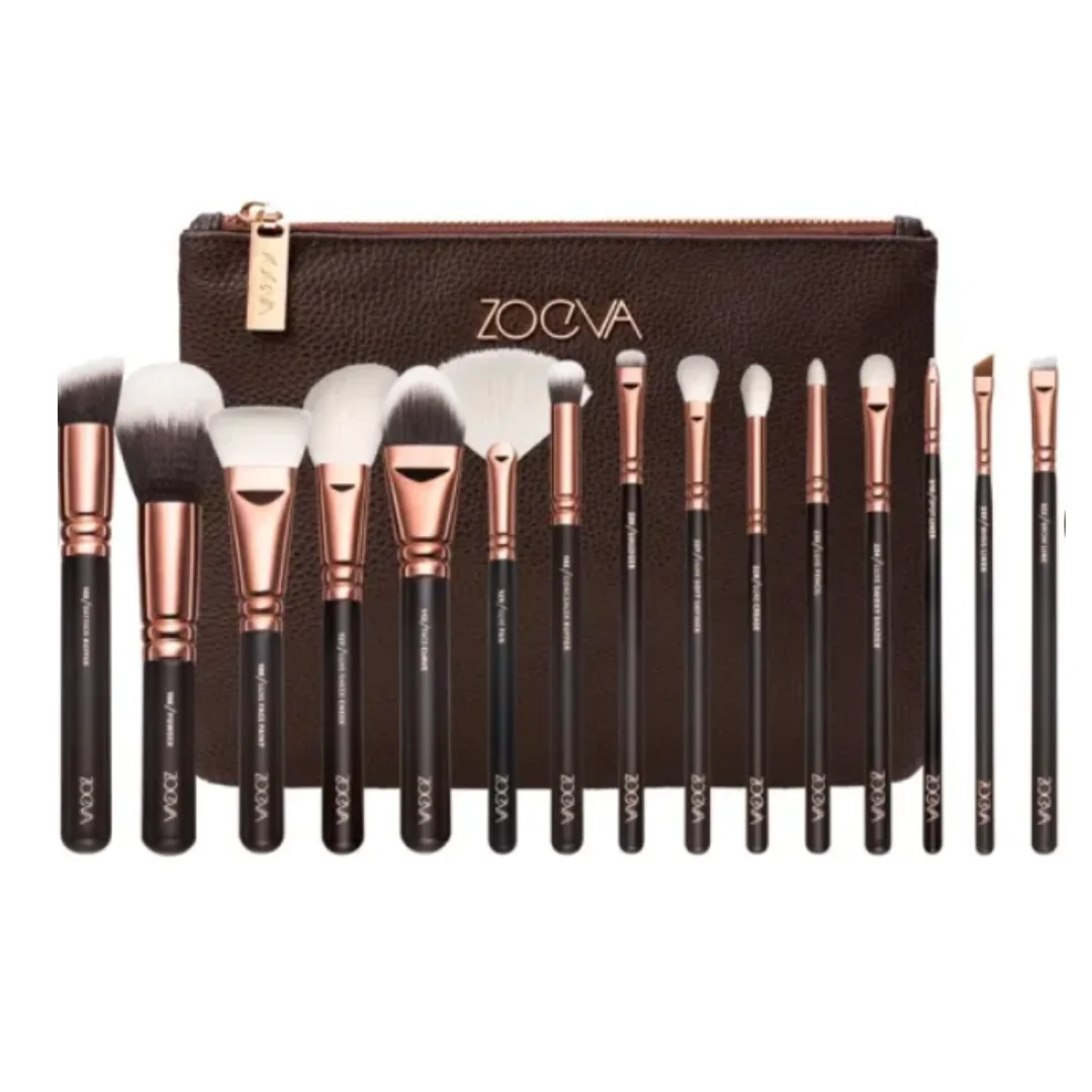 trousse pinceaux maquillage marron zoeva 15 pcs
