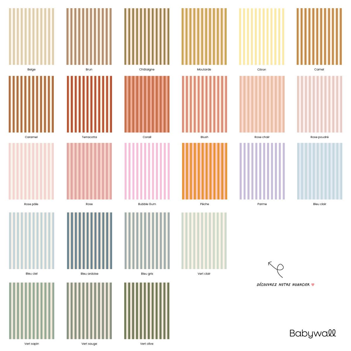 Papier peint fines rayures caramel (marron) – Image 2