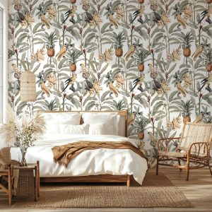 Papier peint bananier exotique