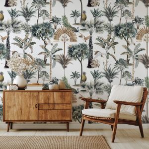 Papier peint palmiers luxuriants