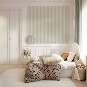 Papier peint fines rayures vert