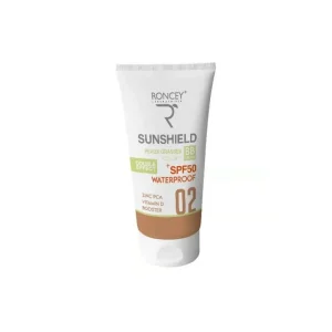 RONCEY ECRAN SUNSHIELD WATERPROOF SPF50+ TEINTE 02 PEAU GRASSE 50ML