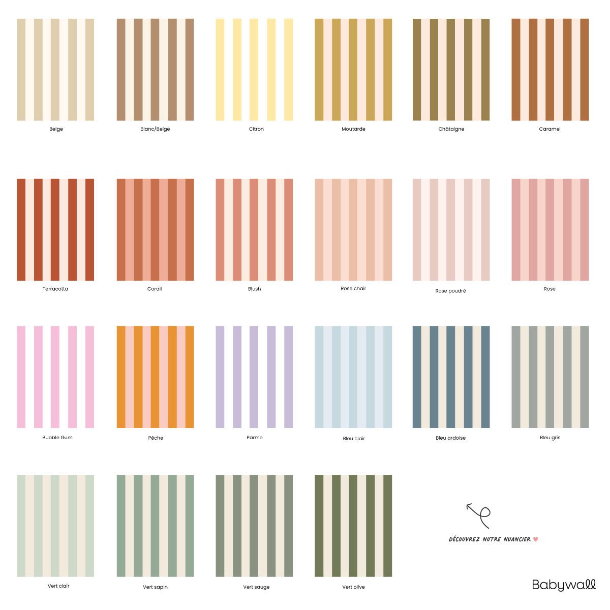 Papier peint large rayures – rose blush – Image 2