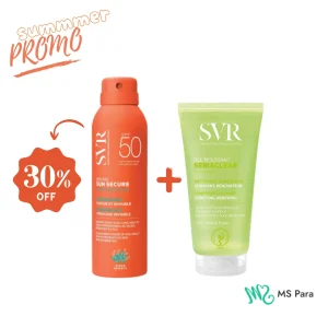 SVR PACK SUN SECURE Brume (-30%) + Svr gel moussant sebiaclear SPF50+