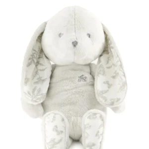Peluche Lapin 25cm Toile de Jouy Gris