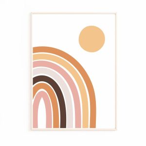 Affiche arc en ciel bohème
