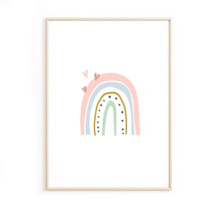 Affiche arc en ciel pastel