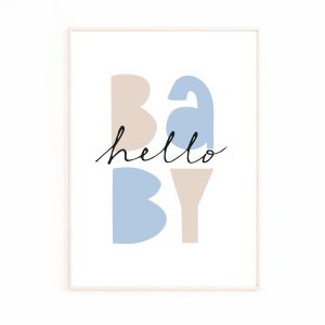 Affiche baby bleu pour bébé