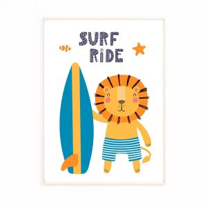 Affiche bébé surfeur